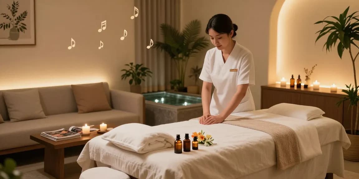 Calming 마포스웨디시 therapy setting with therapist preparing for a massage session, enhancing relaxation.