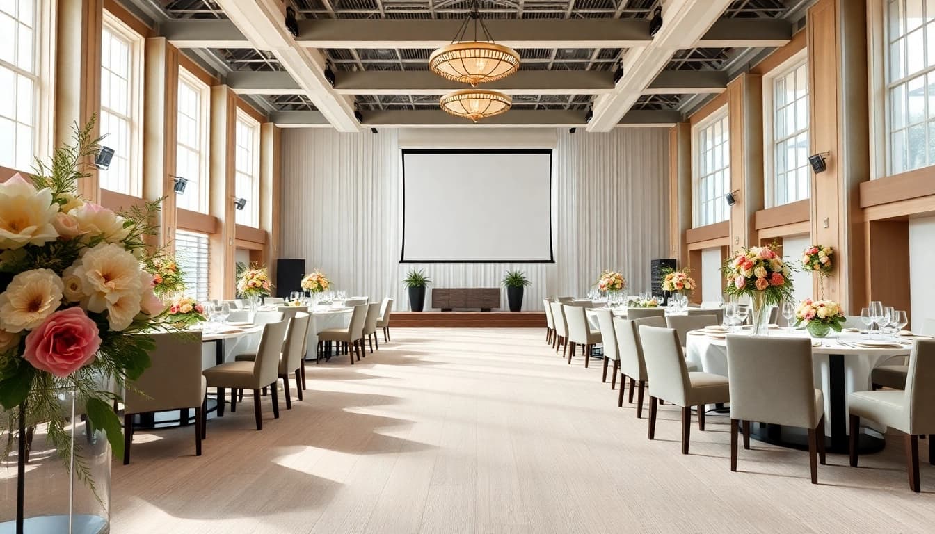 Wählen Sie die besten eventlocation in der nähe für Ihre nächste Veranstaltung mit eleganten Einrichtungsdetails.