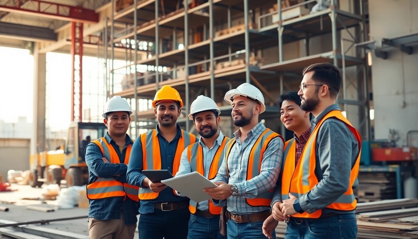 Fostering construction workforce development through teamwork at a job site.