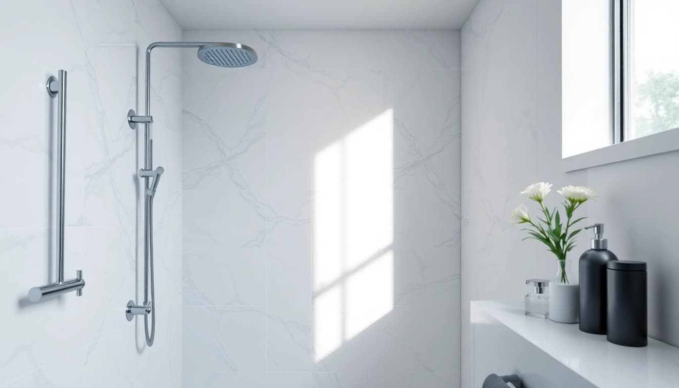 Showcasing modern, elegant showers Australia with luxurious design and fixtures.