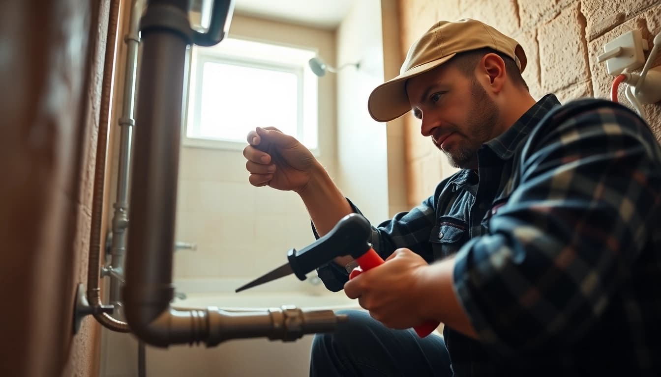 Engaging visual of whole house repiping services Clearwater FL being conducted by a skilled plumber.