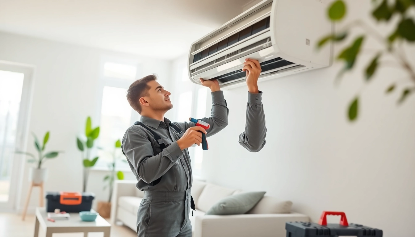 Expert HVAC technician conducting HVAC Repair Tampa for a residential air conditioner.