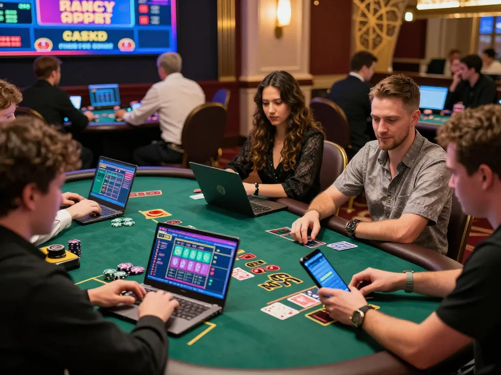 Players engaging in baccarat gameplay on 바카라사이트, showcasing immersive online gaming atmosphere