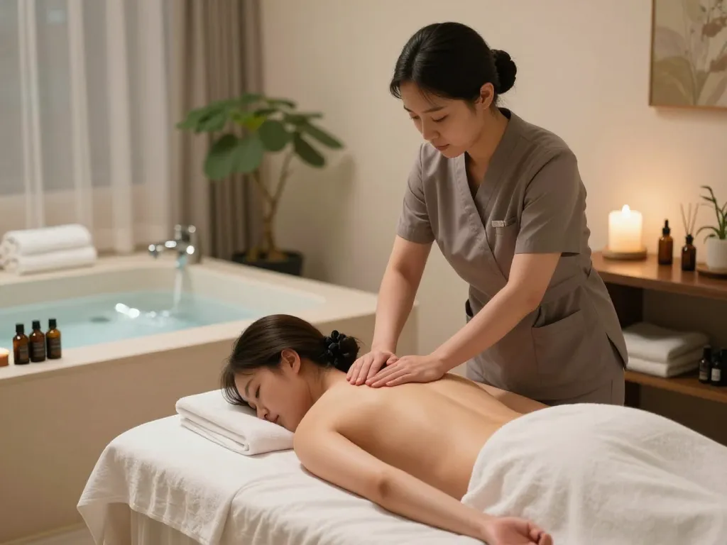 편안한 장식과 전문 치료사가 있는 평화로운 스파에서 신사동마사지를 경험해 보세요.