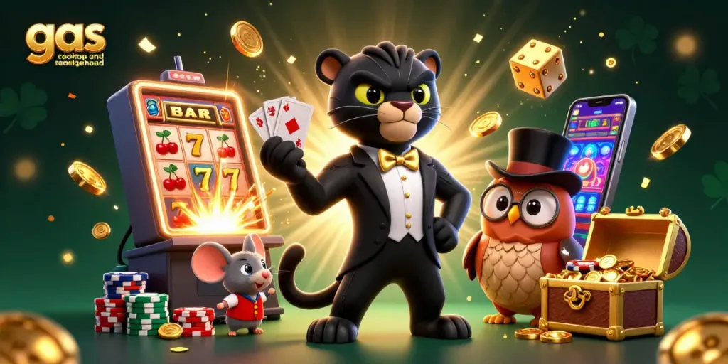 Experience the thrill of the gas cooktop and rangehood in this lively casino scene brimming with action and fun!