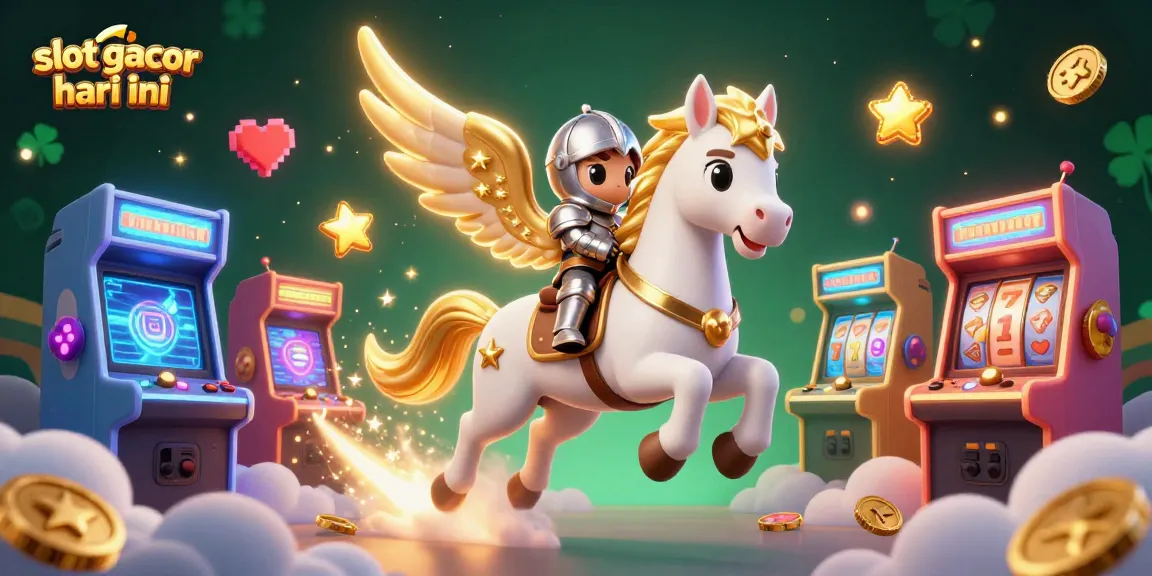 Experience the thrill of slot gacor hari ini with a majestic celestial horse and vibrant gaming elements.