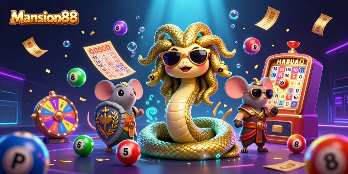 Engage with Mansion88's exciting betting scene showcasing dynamic gaming elements and vibrant characters.