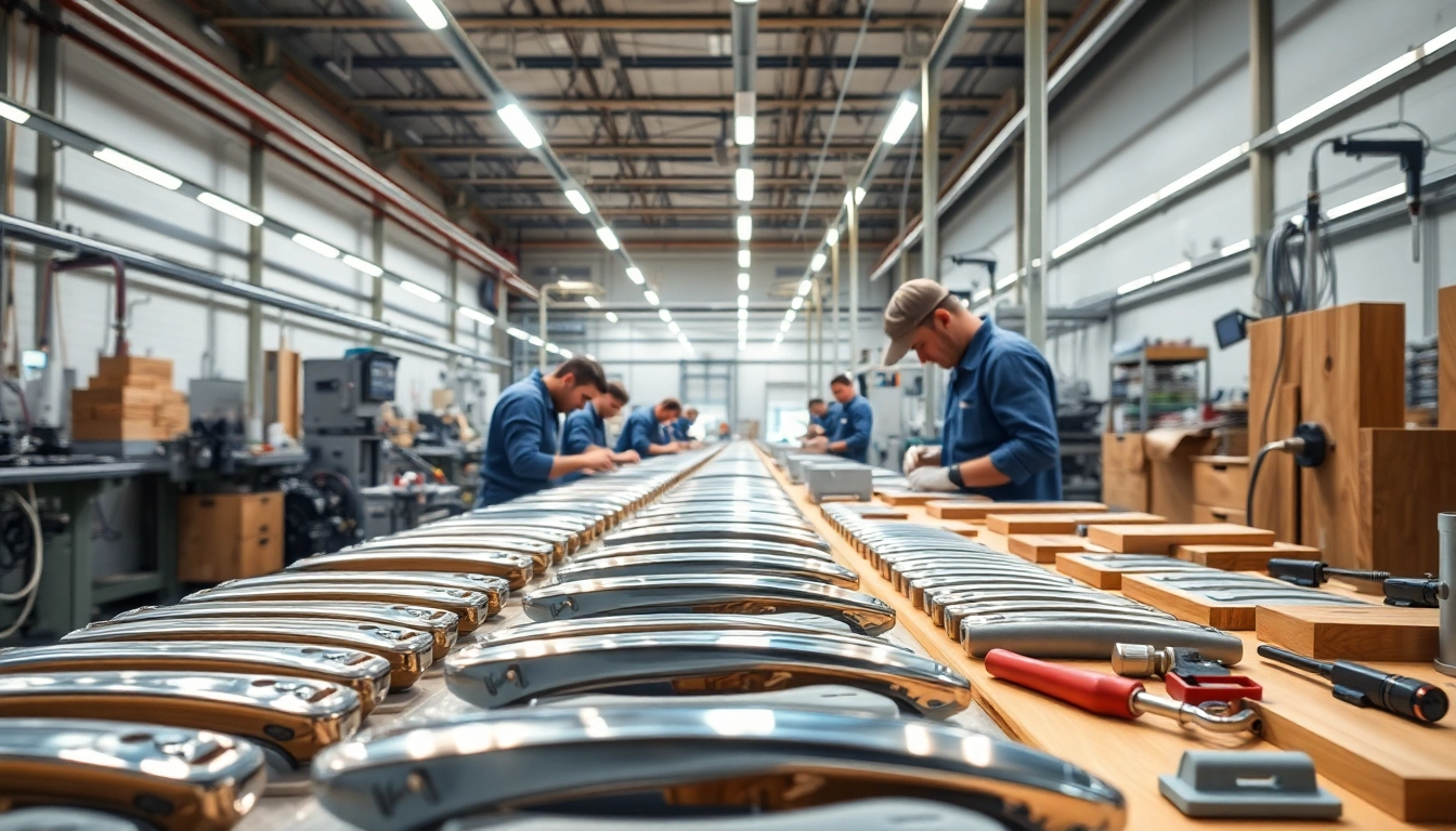 Handle Manufacturer showcasing assembly line workers creating high-quality handles.