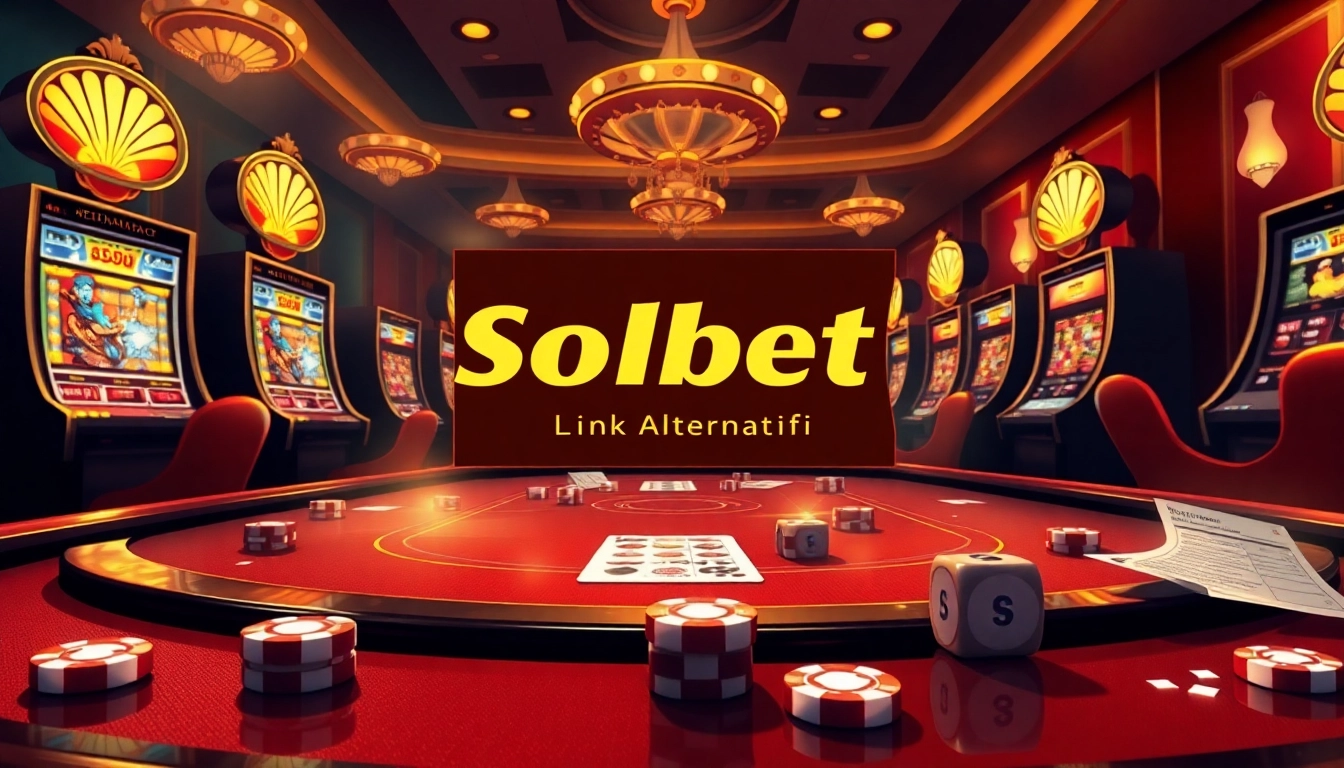 Experience sbobet link alternatif with vibrant slot machines and elegant poker chips in an online casino atmosphere.