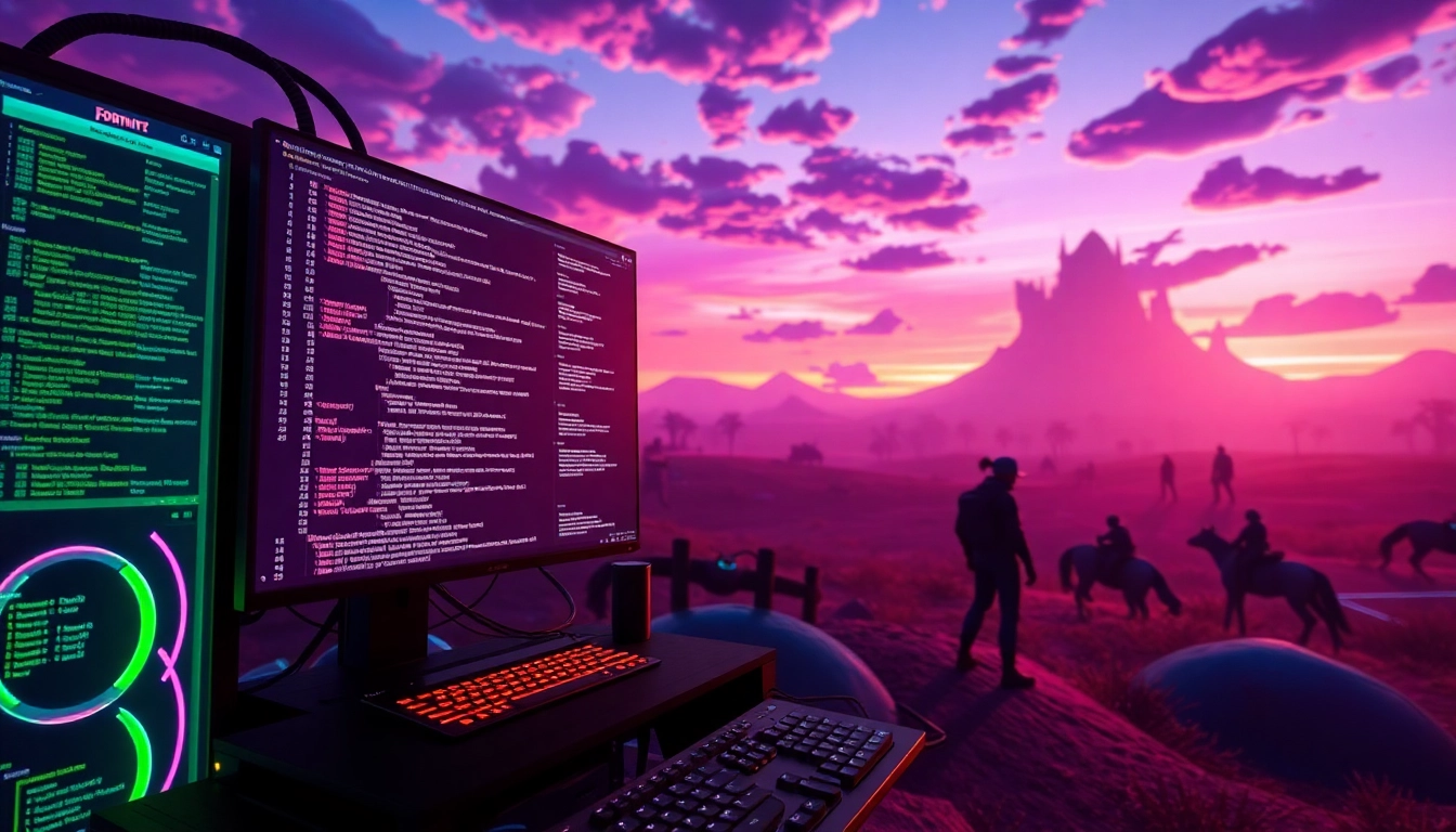Explore the Best Fortnite script interface with vibrant colors and engaging elements for immersive gameplay.