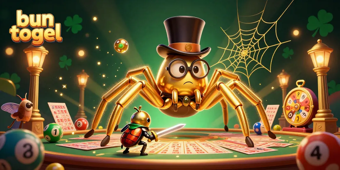 Melihat bun togel dalam gambar ilustrasi yang menampilkan karakter unik dan elemen lotere menarik.
