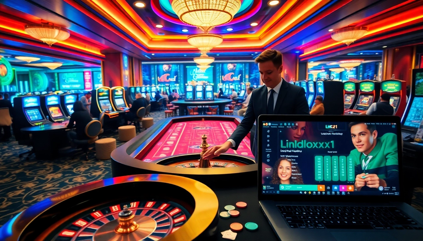 Experience the thrill of gambling with lk21 indoxxi at a vibrant casino scene filled with exciting games.