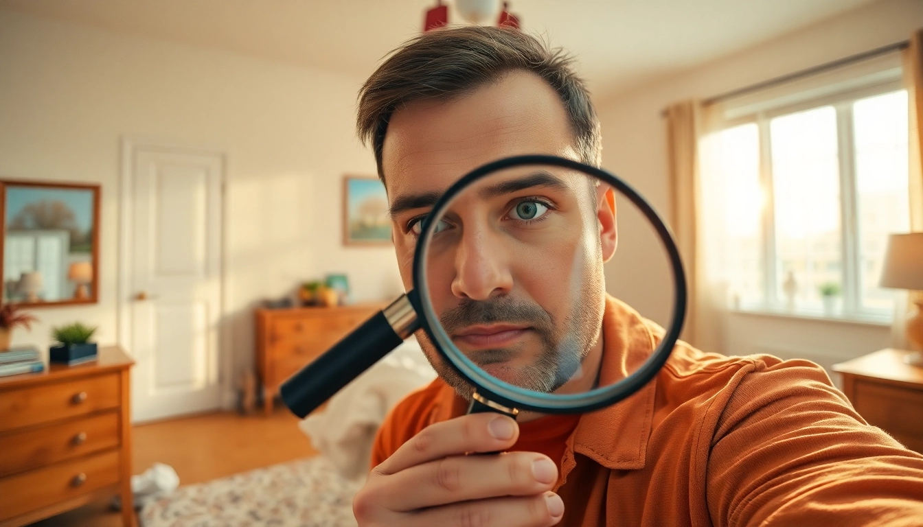 Milwaukee bed bug exterminators inspecting a bedroom for signs of bed bugs with professional tools.