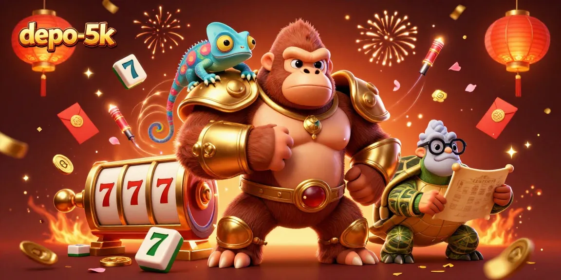 Experience the thrill of depo-5k with vibrant 3D cartoon characters and dynamic casino elements in play.