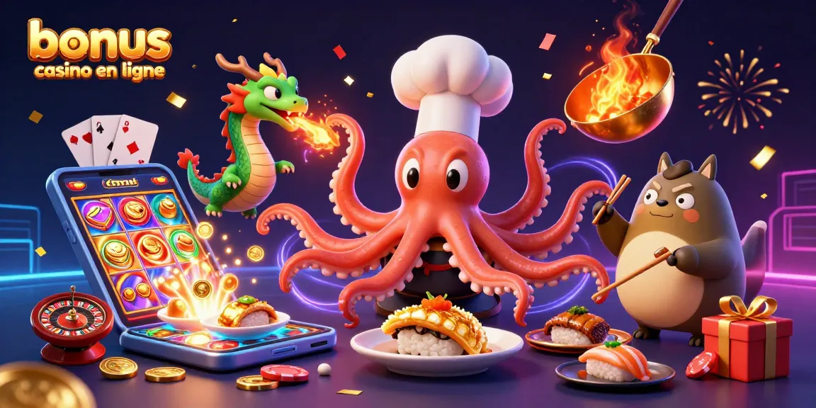 Gagnez avec les meilleurs bonus casino en ligne dans une scène colorée et festive.