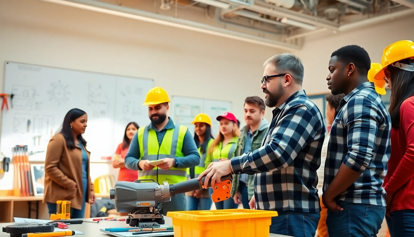 Engaging construction training programs being conducted in a modern classroom setting.