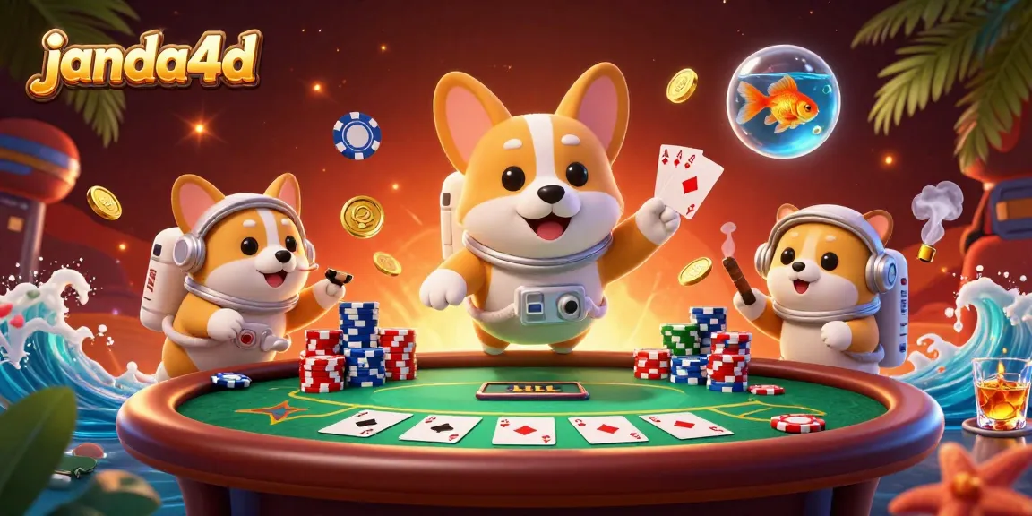 Berpartisipasi dalam permainan di janda4d dengan corgi astronot dan elemen kasino luar angkasa.