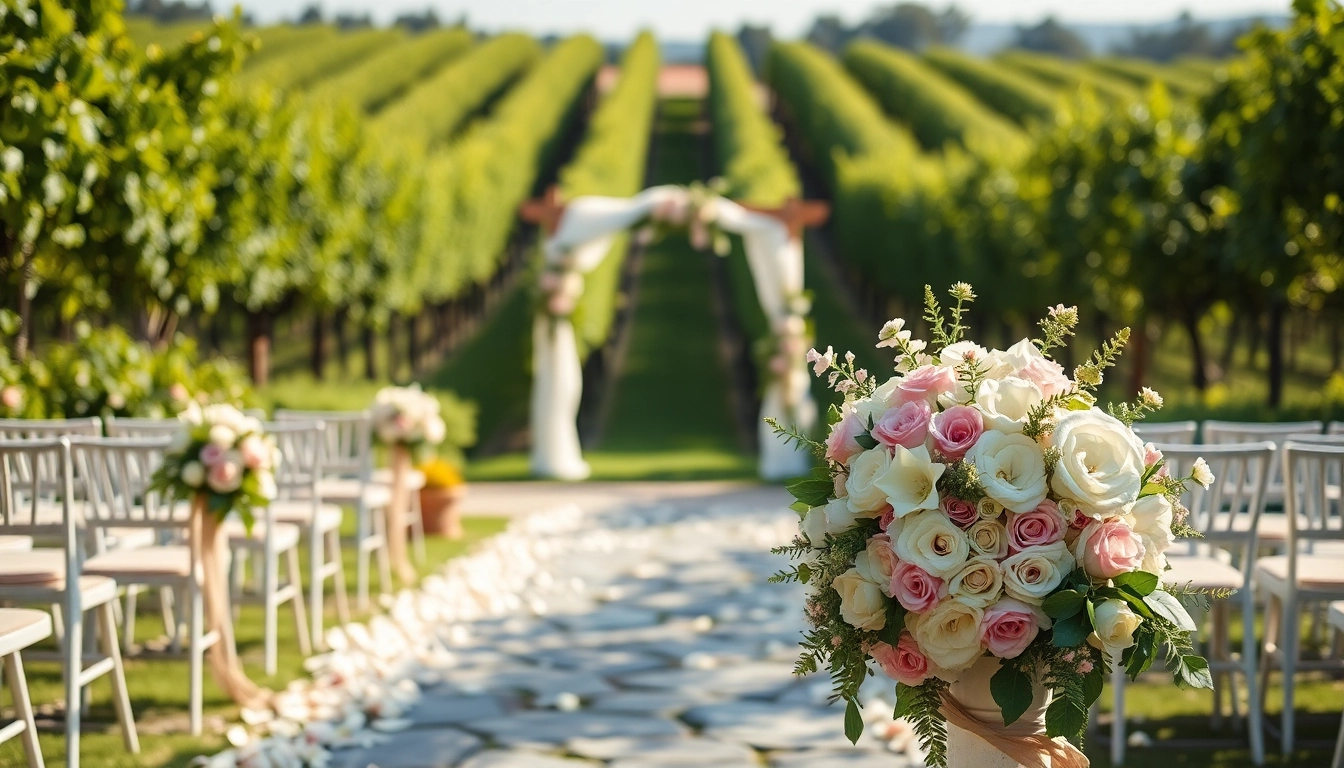 Stunning outdoor wedding venues northern California set among lush vineyards and elegant floral arrangements.