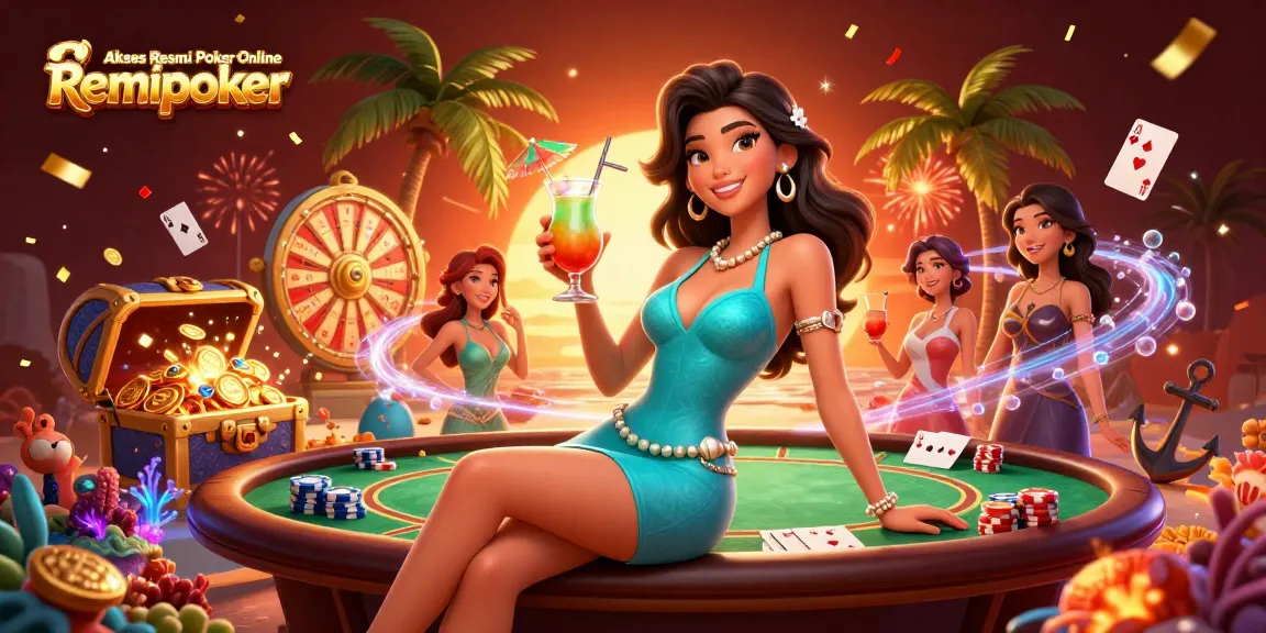 Experience winning vibes at Akses Resmi Poker Online Remipoker with stunning visuals of vibrant poker action.
