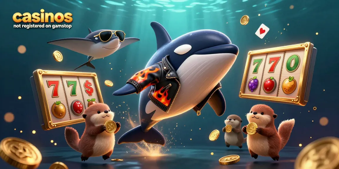 Experience casinos not registered on gamstop with captivating underwater 3D characters in a vibrant gaming scene.
