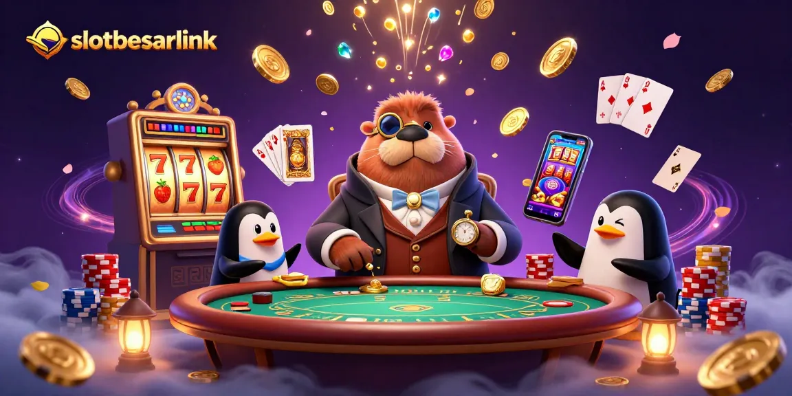Experience thrilling wins at slotbesarlink with a dynamic casino scene featuring vibrant characters.