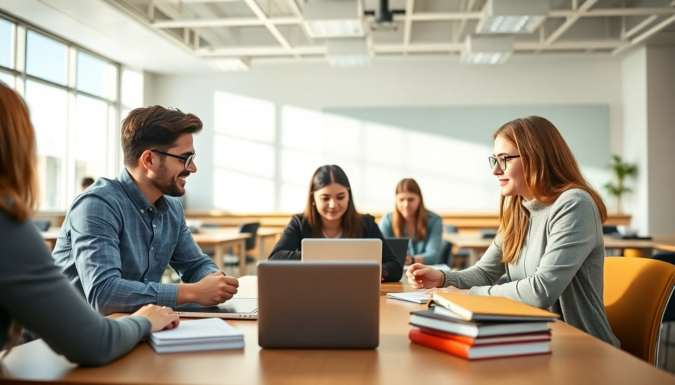 Students exploring alternatives to traditional exam methods in a modern classroom.