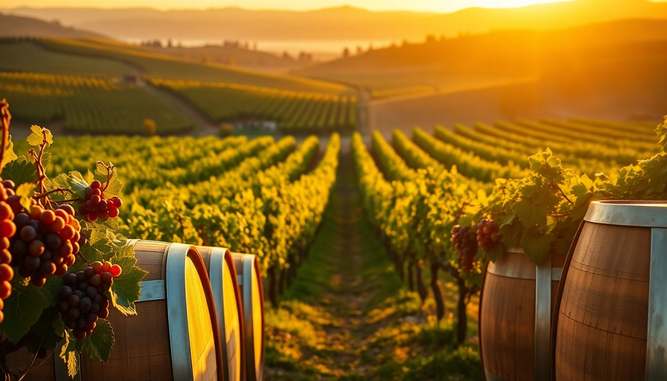 Touring Clarksburg ca wineries amidst scenic vineyard landscapes and wine barrels.