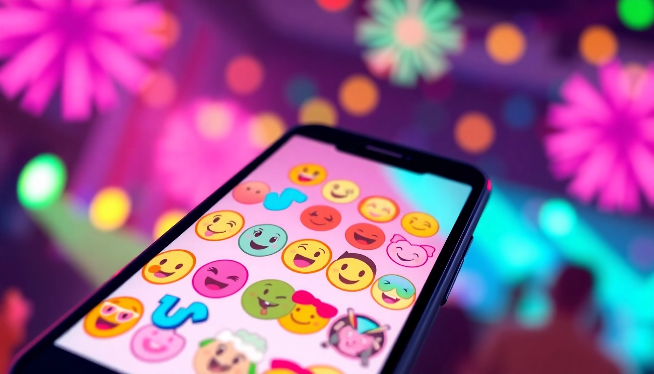 Engaging TikTok emojis displayed on a smartphone, showcasing creative designs.