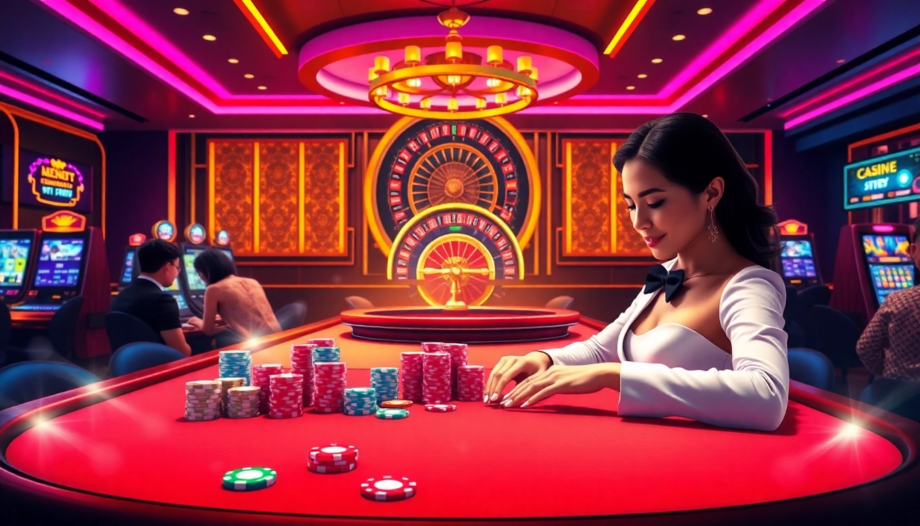 A thrilling gambling experience at U888 featuring players and casino games in an exciting online environment.