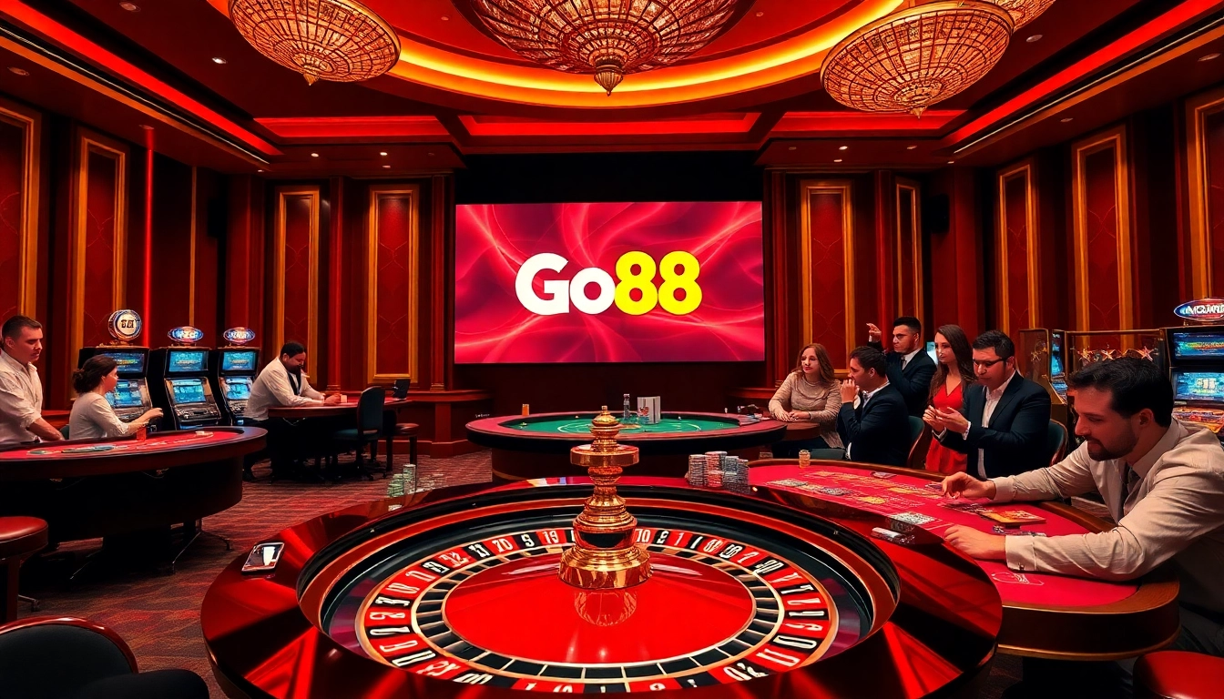 Winning at Go88 casino with vibrant slot machines and thrilling poker games.