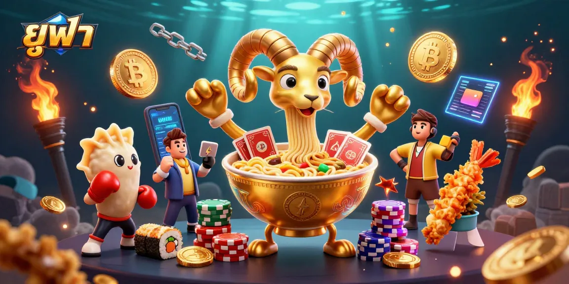 Engage in the exciting world of ยูฟ่า with vibrant casino characters and crypto elements.