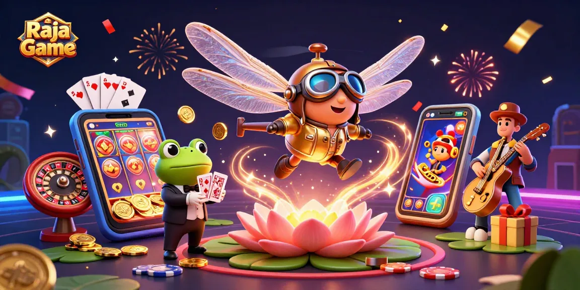 Experience thrilling gameplay with Raja Game’s vibrant illustration featuring exciting casino elements.