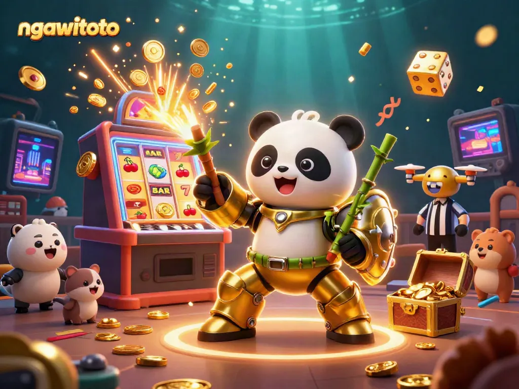 Experience thrilling gameplay with ngawitoto's captivating 3D casino scene featuring interactive elements.