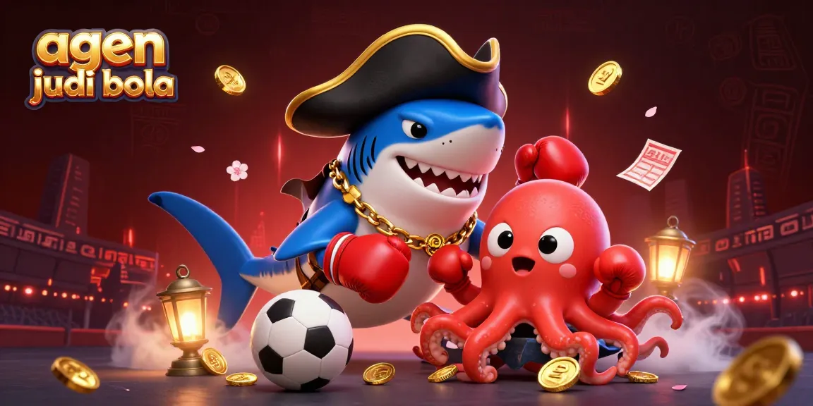 Join the excitement of agen judi bola with dynamic sports betting elements and vibrant characters.