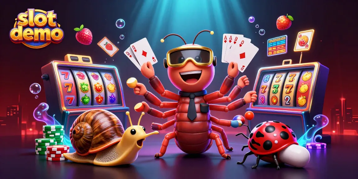 Spin the reels with excitement in this vibrant slot demo scene with unique characters.