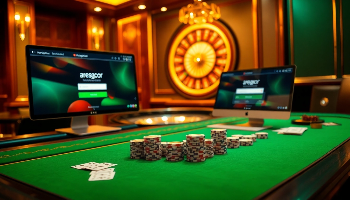 Online gaming enthusiasts logging into aresgacor for a chance to win big at the casino.