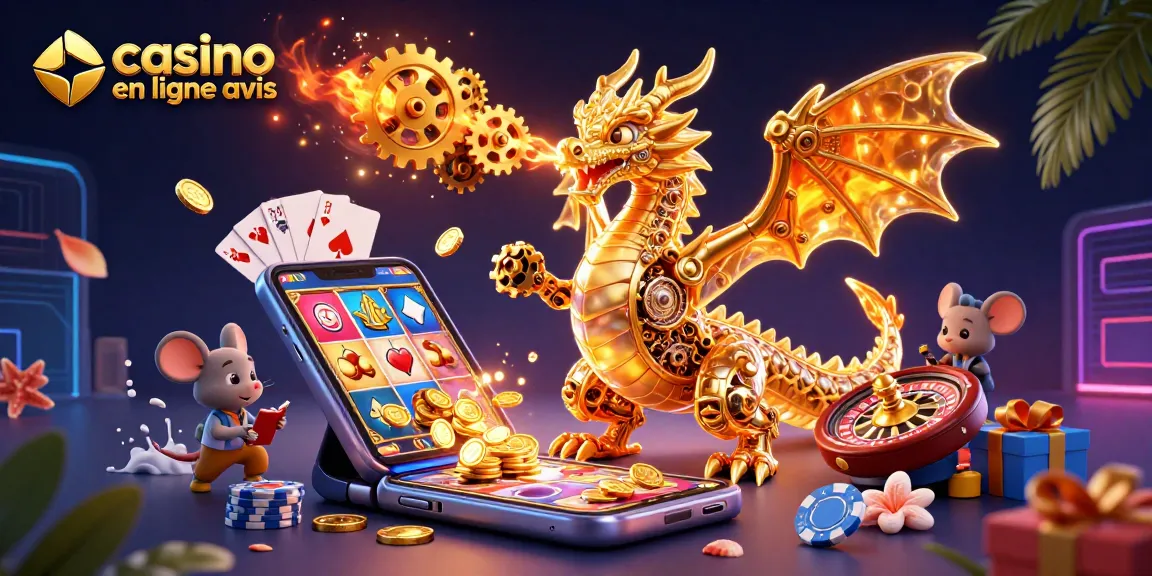 Aperçu captivant de casinos en ligne avec un dragon mécanique pour le mot clé casino en ligne avis