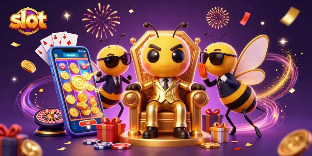 Permainan slot menggembirakan dengan simbol dan efek magis di tengah perayaan kasino