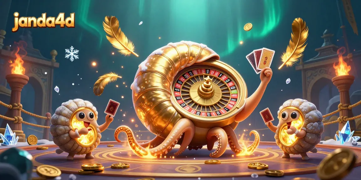 Janda4D menampilkan pengalaman kasino virtual yang mengasyikkan dengan nautilus raksasa dan permainan kartu.