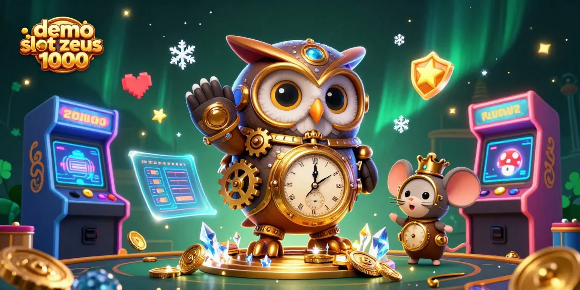 Spin to win on the demo slot zeus 1000 with vibrant casino elements in a 3D illustration.