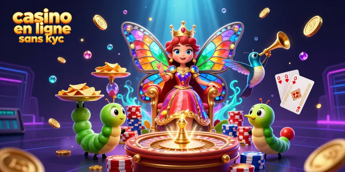 Jouez au casino en ligne sans KYC avec des personnages colorés et des éléments de jeu captivants.