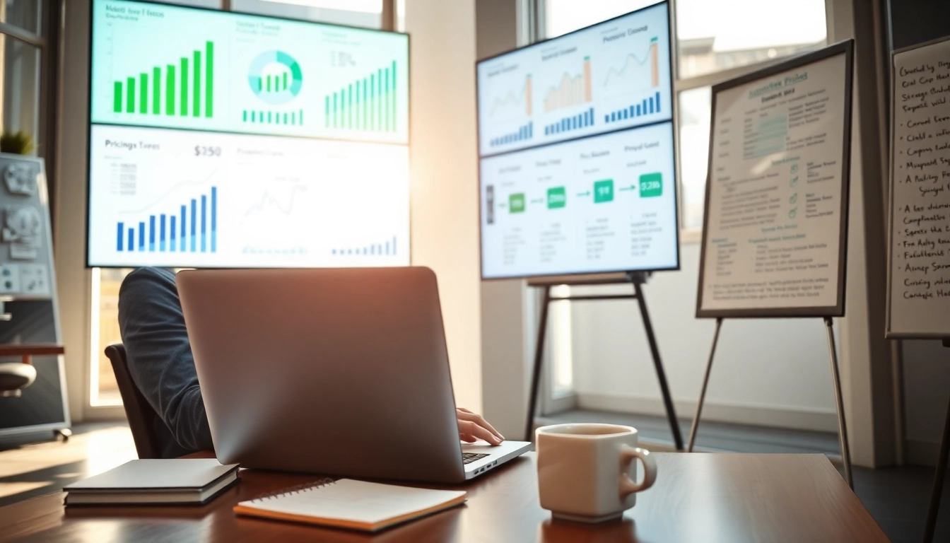 Find competitor pricing through data analysis in a modern office setting.