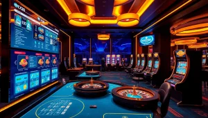 Players enjoying a thrilling moment at the kjc xx88 online casino with vibrant gaming interfaces.