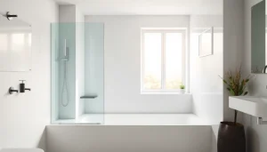 Eine elegante duschkabine 100x100 bietet luxuriöses Duschvergnügen in einem modernen Badezimmer.