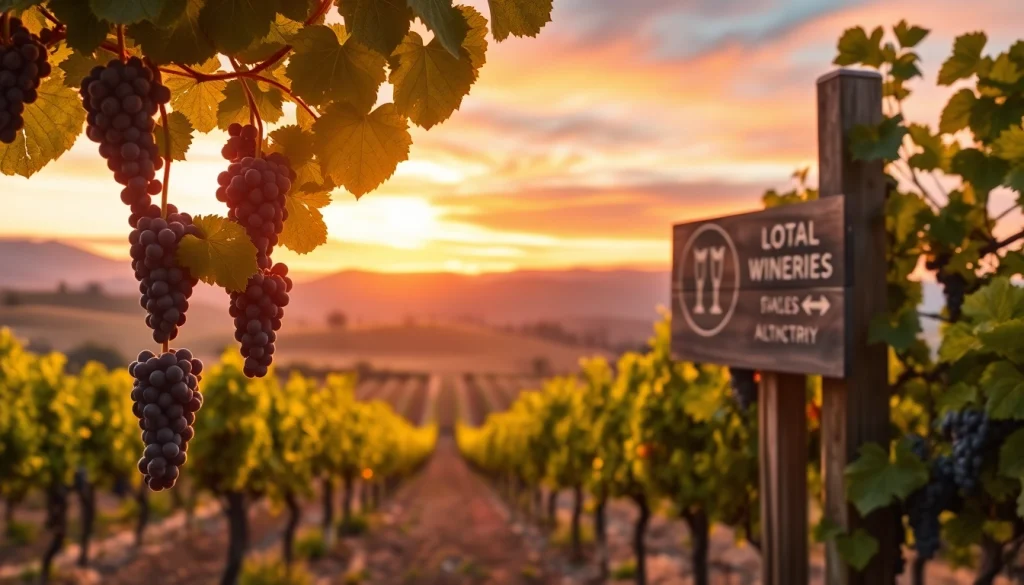 Experience wineries in Clarksburg surrounded by vibrant vineyards, inviting visitors to indulge.