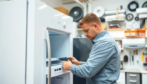 Technician performing refrigerator repair ottawa service with precision and expertise.