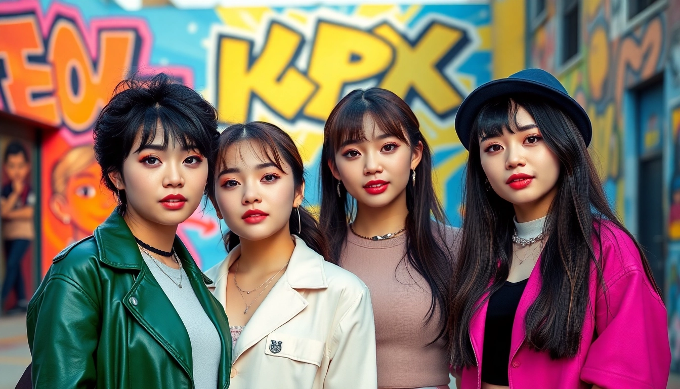 Celebrate the blackpink members showcasing their unique styles and vibrant personalities in an urban setting.