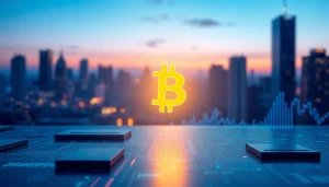 Illustration de la manière de comprendre bitcoin comme symbole au centre entouré de graphiques financiers