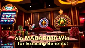 Rasakan Kemenangan MABAR88 dengan slot seru, chip poker, dan suasana kasino yang elegan.