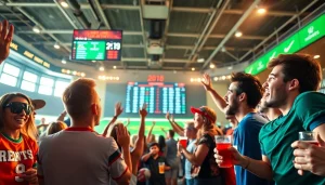 Exciting sports betting experience at 토토스토리 with fans enjoying real-time betting.
